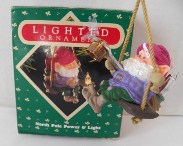1987 Hallmark Christmas Ornaments 1987 Hallmark Christmas Satin Ornament North Pole Power & Light