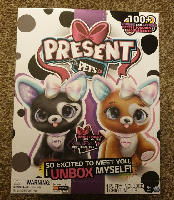 Present Pets Glitter Puppy Interactive Plush Pet Toy With Over 100