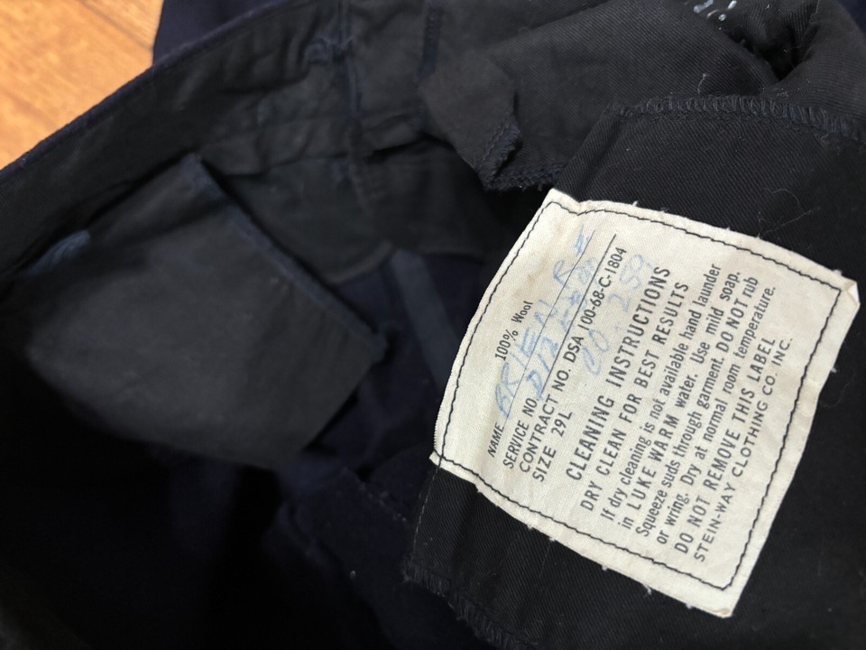 Vintage US Navy Crackerjack Pants 13 Button Wide Leg PANT Blue Wool