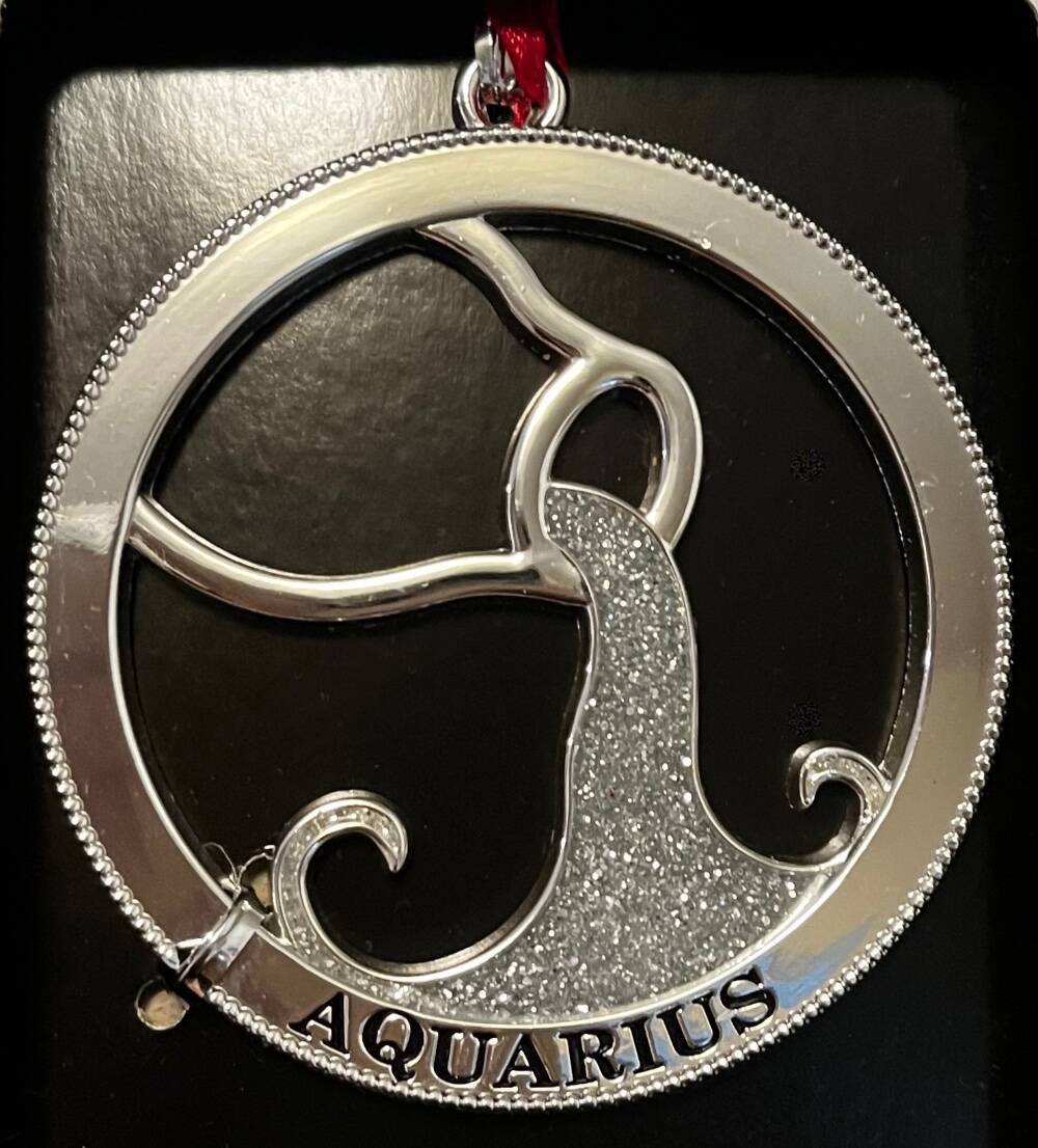 AQUARIUSHARVEY LEWIS SILVER CHRISTMAS ORNAMENTZODIAK SIGNHOROSCOPE