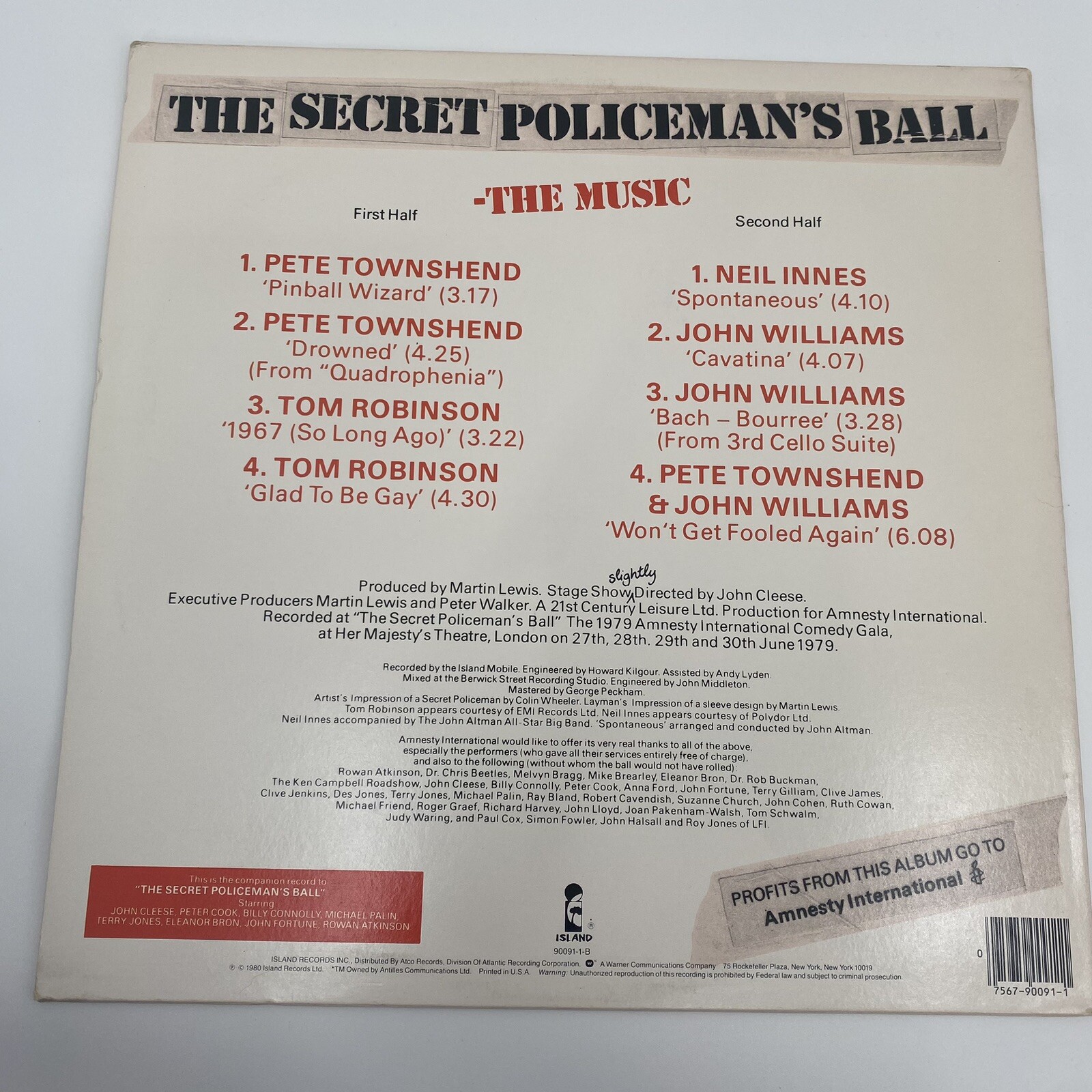 The Secret Policemans Ball The Music 1980 Vinyl Record Album eBay