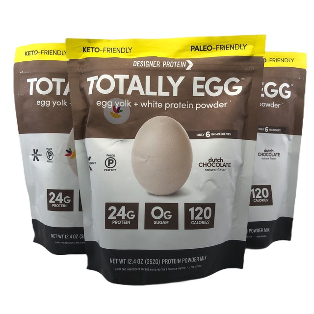 2 DESIGNER Protein 24g Totally Egg 12.4oz Keto Paleo Dutch Chocolate 10