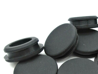 Solid Rubber Grommet Without Hole for 1" Panel Hole 1 1/4" OD Fits 3/16