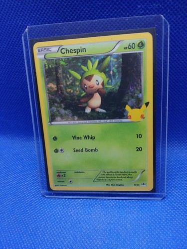 Chespin Pokemon Card McDonalds 6/25 HOLO NM/Mint 2021 25th Anniversary