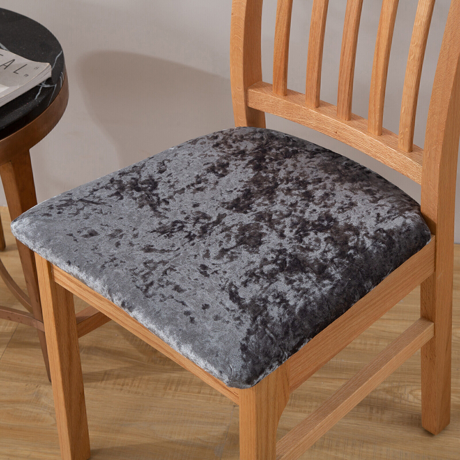 Stretch Crushed Velvet Dining Chair Covers Bar Stool Cover Seat Cushion