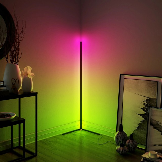 Modern Color Changing LED Corner Floor Lamp eBay
