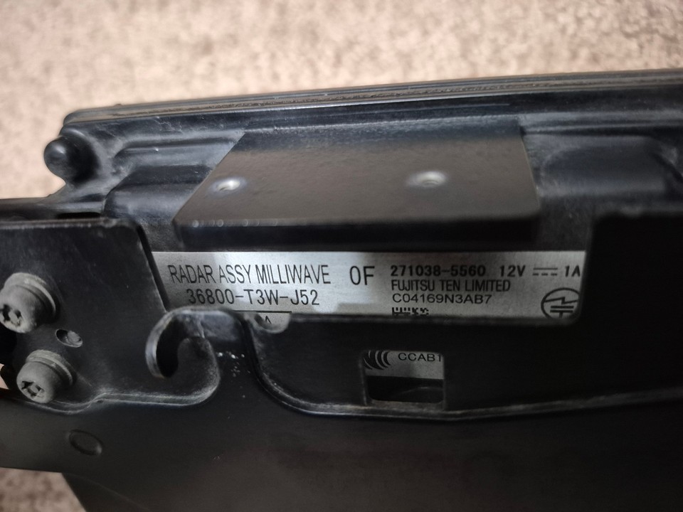 2017 HONDA ACCORD HYBRID FRONT ADAPTIVE CRUISE RADAR SENSOR, 36800-T3W