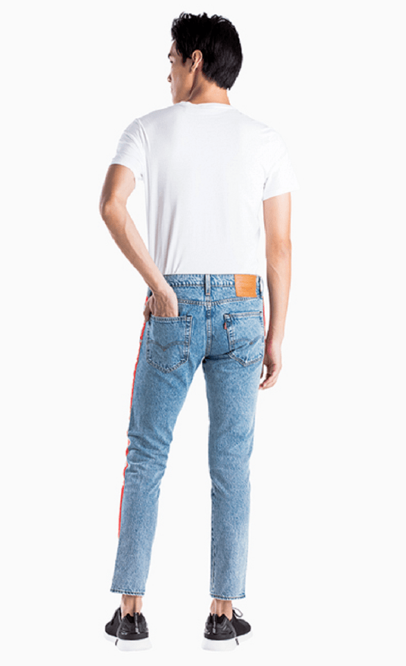 98 Levi's 512 side stripe tape slim tapered fit jeans in acid light