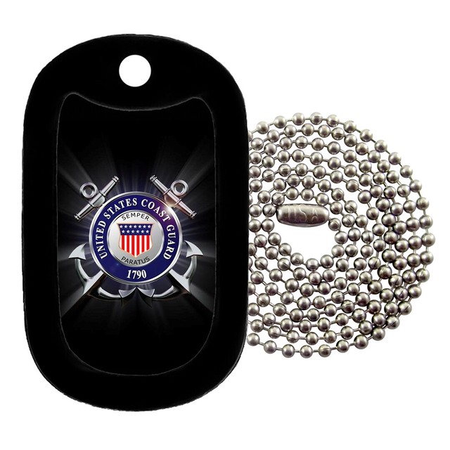 COAST GUARD BLACK NECKLACE TagZ Military Dog Tags eBay