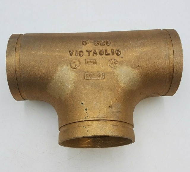 Victaulic 5" No 620 Copper Tee Pipe Fitting Grooved Adapter Connector NSF61 NOS eBay