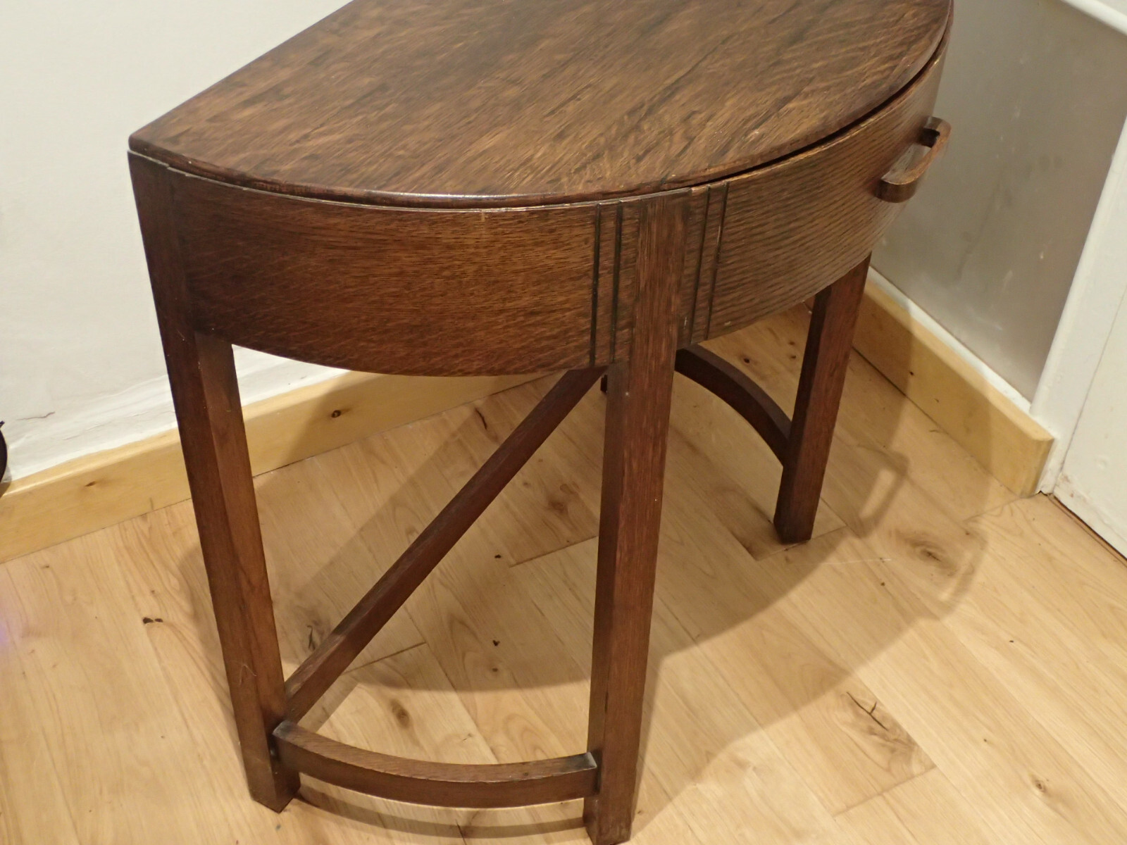 VINTAGE ART DECO OAK SIDE TABLE WITH DRAWER eBay