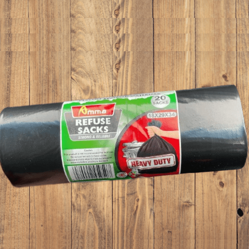 100 X AMMA HEAVY DUTY BLACK REFUSE SACKS STRONG THICK RUBBISH BAGS BIN