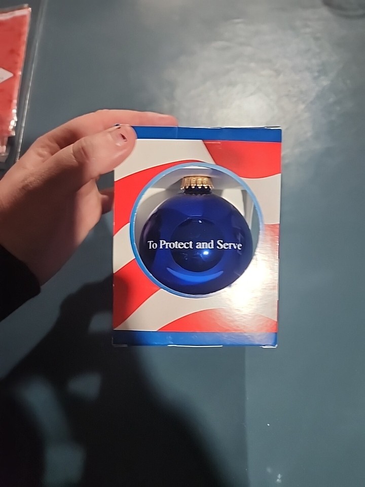 Krebs Glass American Heros Police Department 3" Christmas Ball Ornament