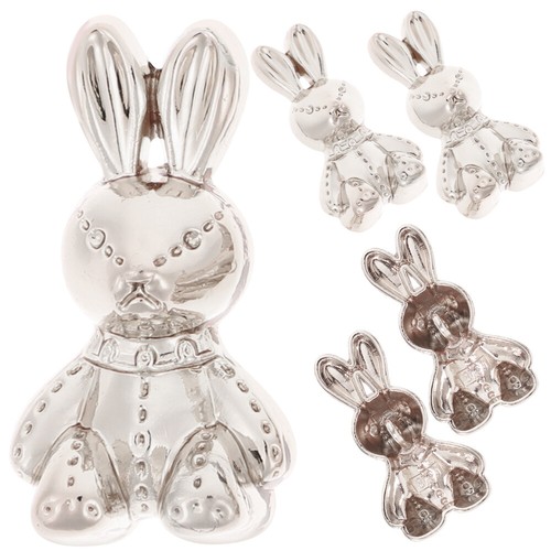 5 Pcs Button Meral Animal Rabbit Buttons Clothing Accessories Premium
