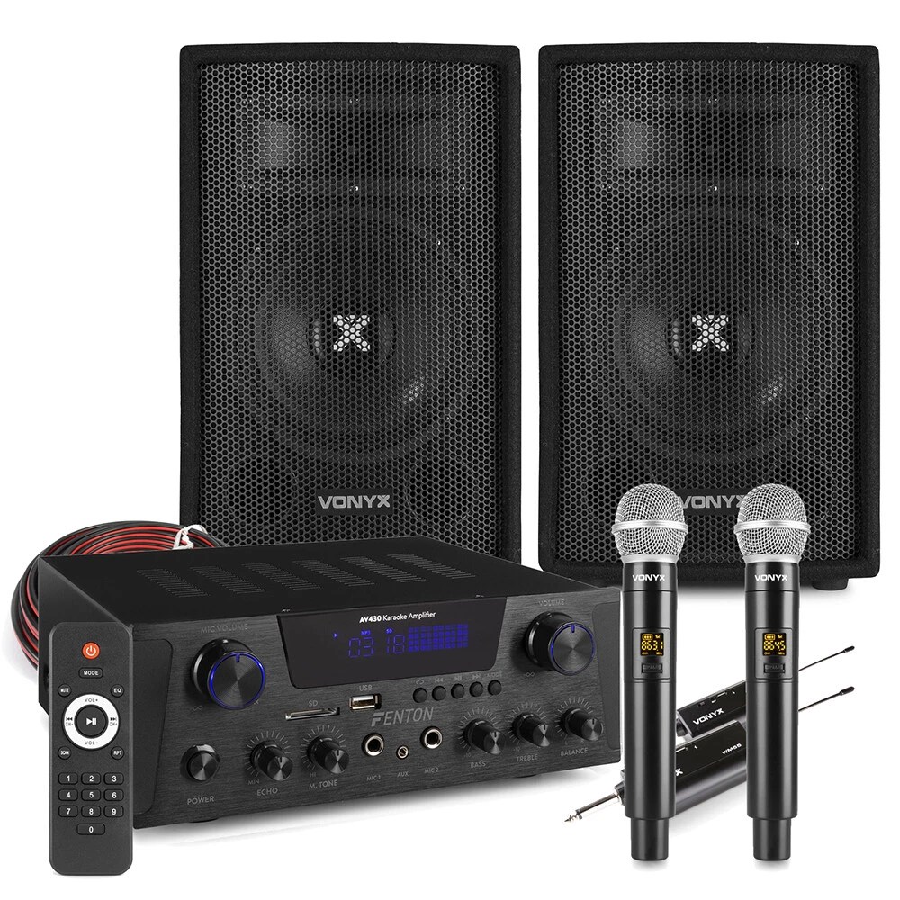 Home Karaoke Setup with Speakers, AV430B Amplifier and Wireless, home