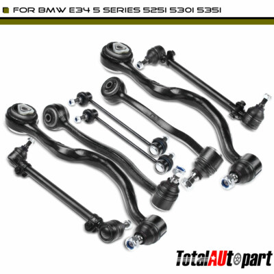 8Pcs Control Arm Stabilizer Bar Links Tie Rod End Kit for BMW E34 525i