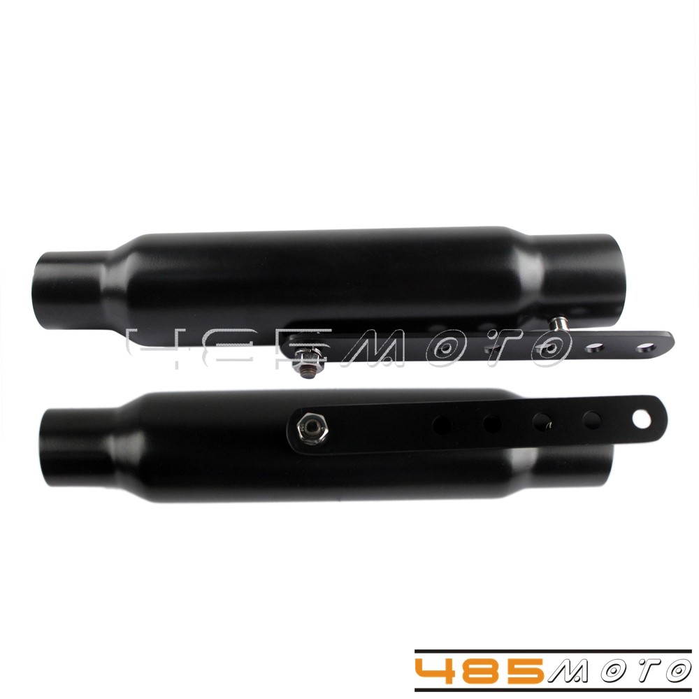 2pcs Universal Shorty Exhaust Pipe Muffler 12" Long 1 1/2 1 3/4 Inlet