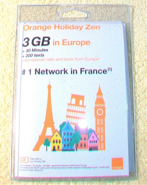 Orange Micro Holiday Europe 3GB Data in 4G/LTE Prepaid SIM Card for sale online eBay