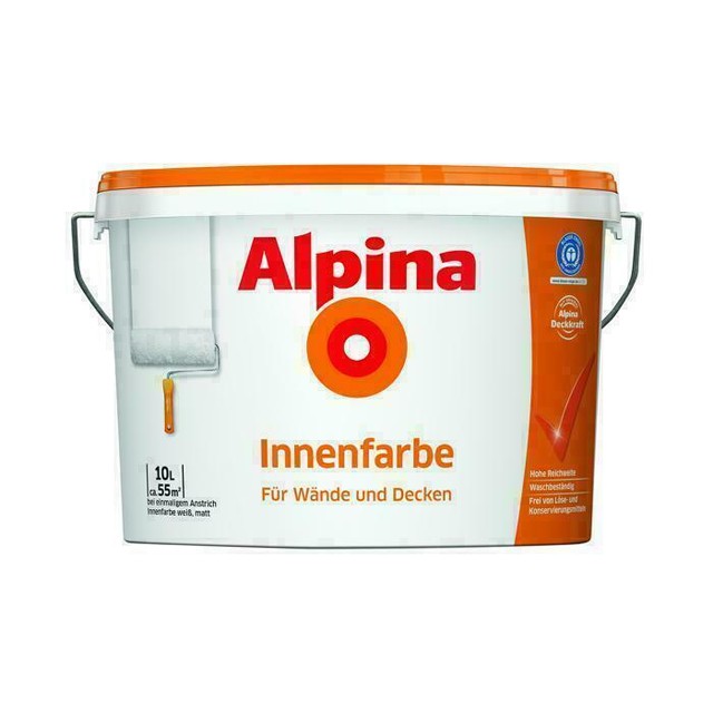 Alpina Innenfarbe Universelle Wandfarbe 10 Liter Weiß, Matt günstig