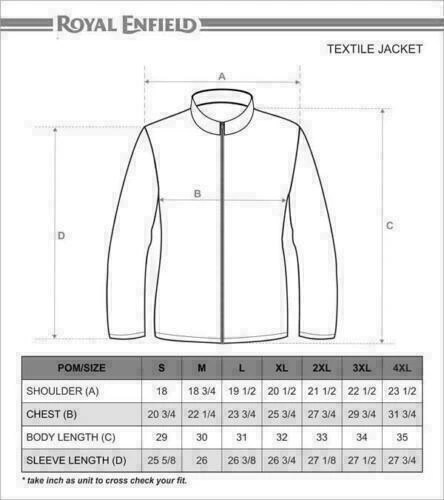 Top 105+ royal enfield jacket size chart - glassplus.com.vn