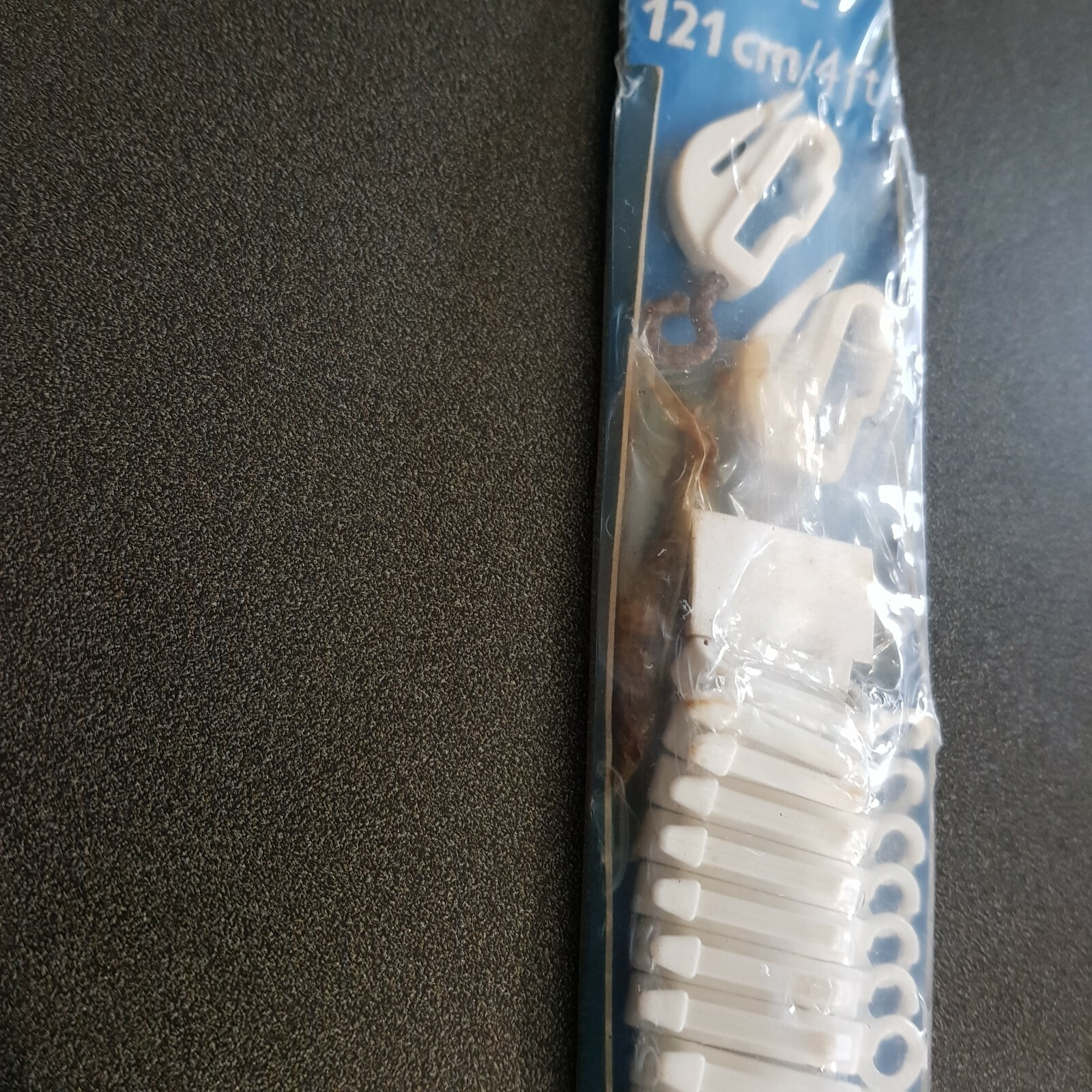 HARRISON WHITE & SILVER DRAPE CURTAIN TRACK BRACKETS HOOKS END FITTINGS