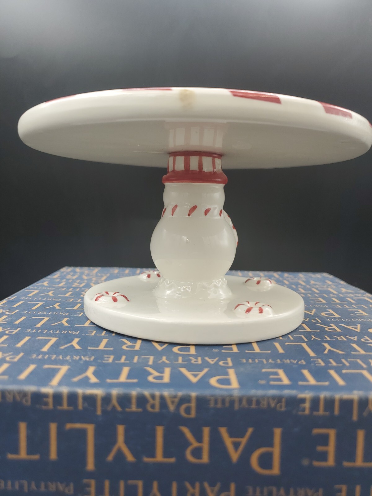 Partylite Mr. Frosty Pedestal Jar Holder P92522 W/Box Holiday Christmas