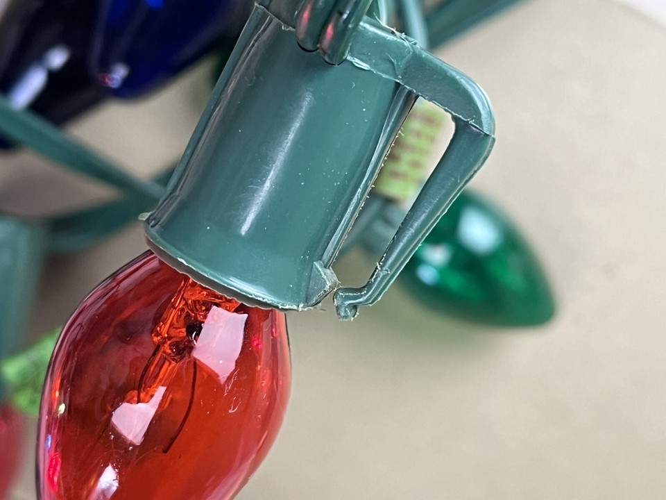 Vintage Indoor Christmas Lights SANTA LITES & DINALITE w/clips Made in