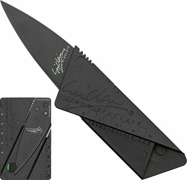 Iain Sinclair Cardsharp Credit Card Folding Safety Knife Black Plain