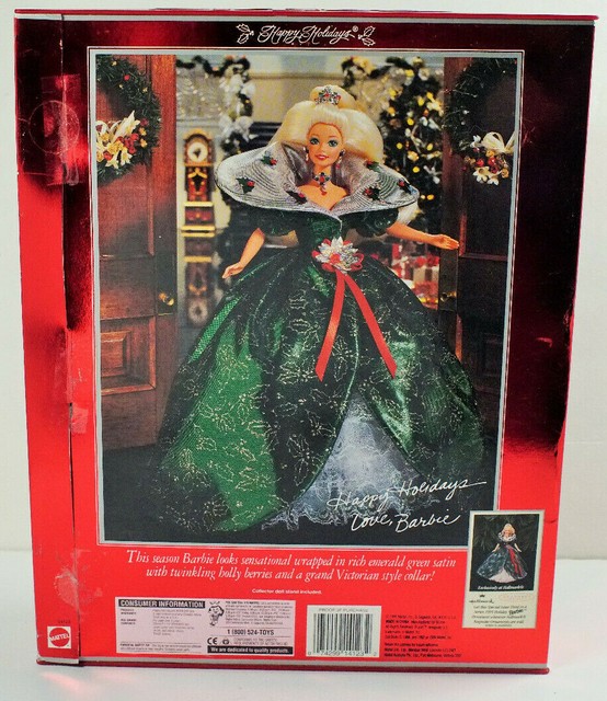 Happy Holidays Special Edition Barbie Green Ivy Dress 1994 NIB eBay