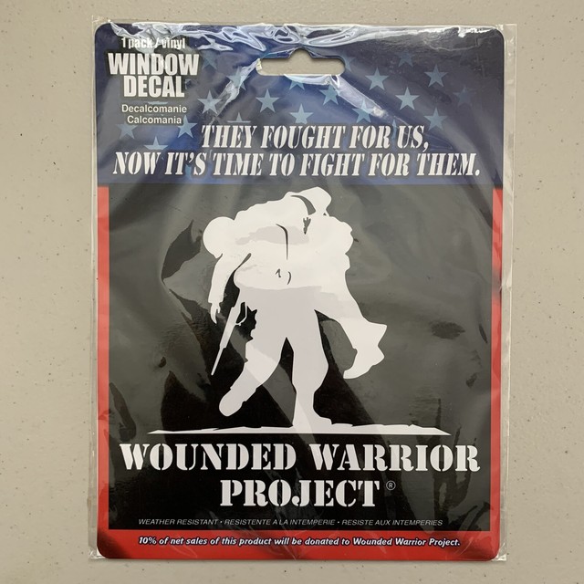 Original Wounded Warrior Project Decal Sticker White Weather Resistant