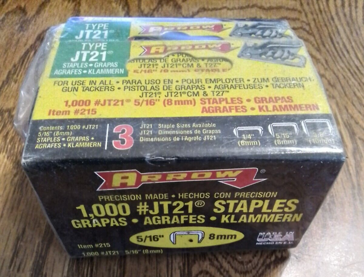 JT21 Arrow Staples 1000 per box (Lot of 5) 5000 Staples Size 5/16 8mm eBay