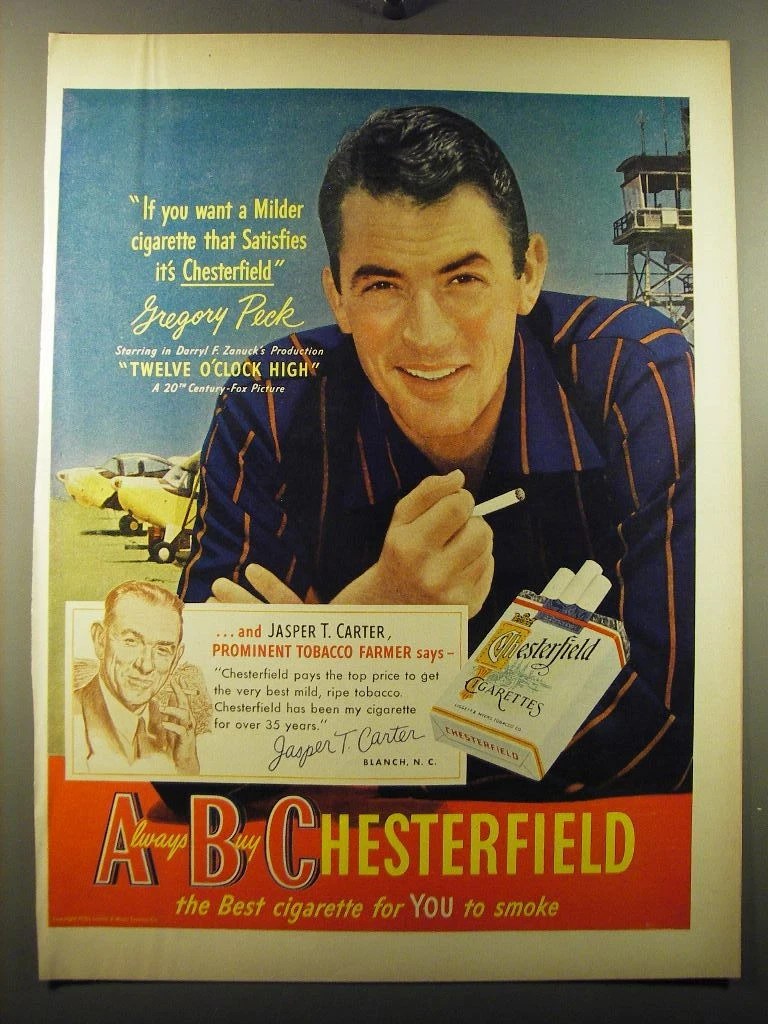 Chesterfield 1950 Zachary Scott — Cigarettes —, 49 OFF