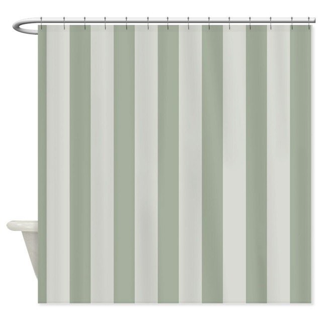 CafePress Sage Green Stripes Shower Curtain (1643736265) eBay