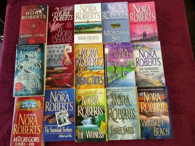 15 NORA ROBERTS PAPERBACK ROMANCE NOVELS ALL OF THESE BOOKS ARE GOOD OR