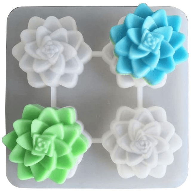 Villine 4 Cavity Succulent Silicone Mold Cactus Floral