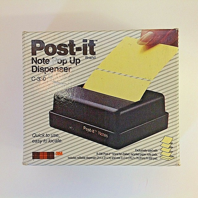 Vintage 1991 Postit Note Pop Up Dispenser Unused w/Original Box 3M
