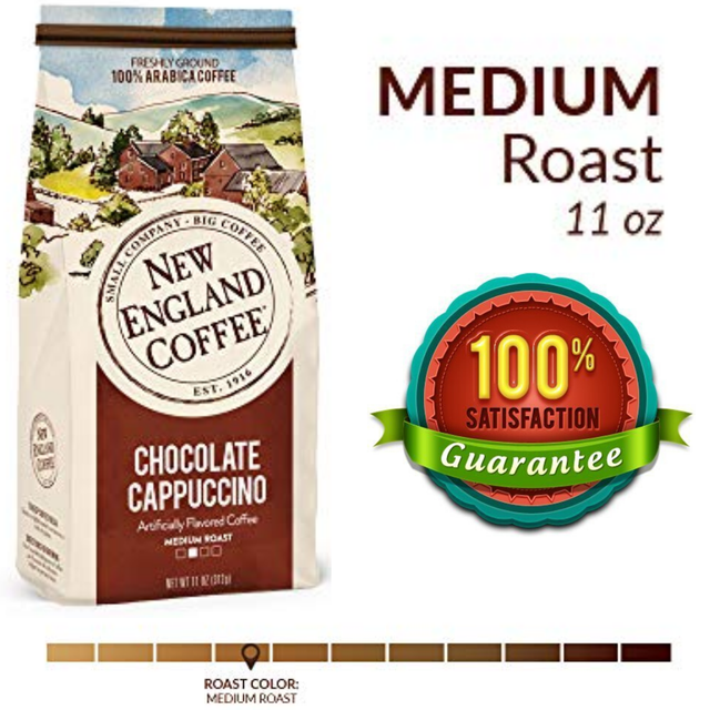 New England Coffee Chocolate Cappuccino 11 Oz Medium Roast Gluten Free