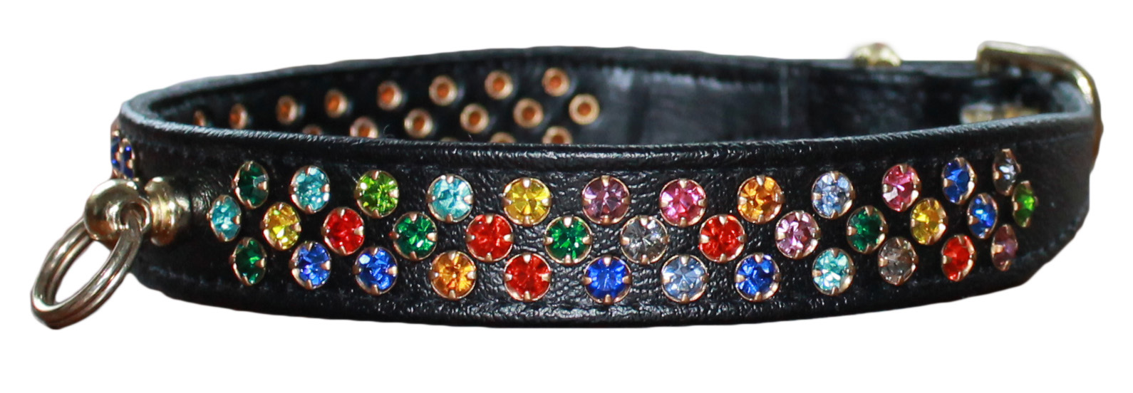 Diamante Dog Collars. Waterfall Crystal Jewel Collars. BLACK 12"22