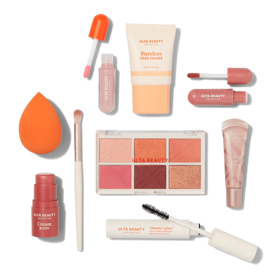 ULTA BEAUTY COLLECTION 10 PC SET EYE SHADOW PALETTE CHEEK LIP PRIMER