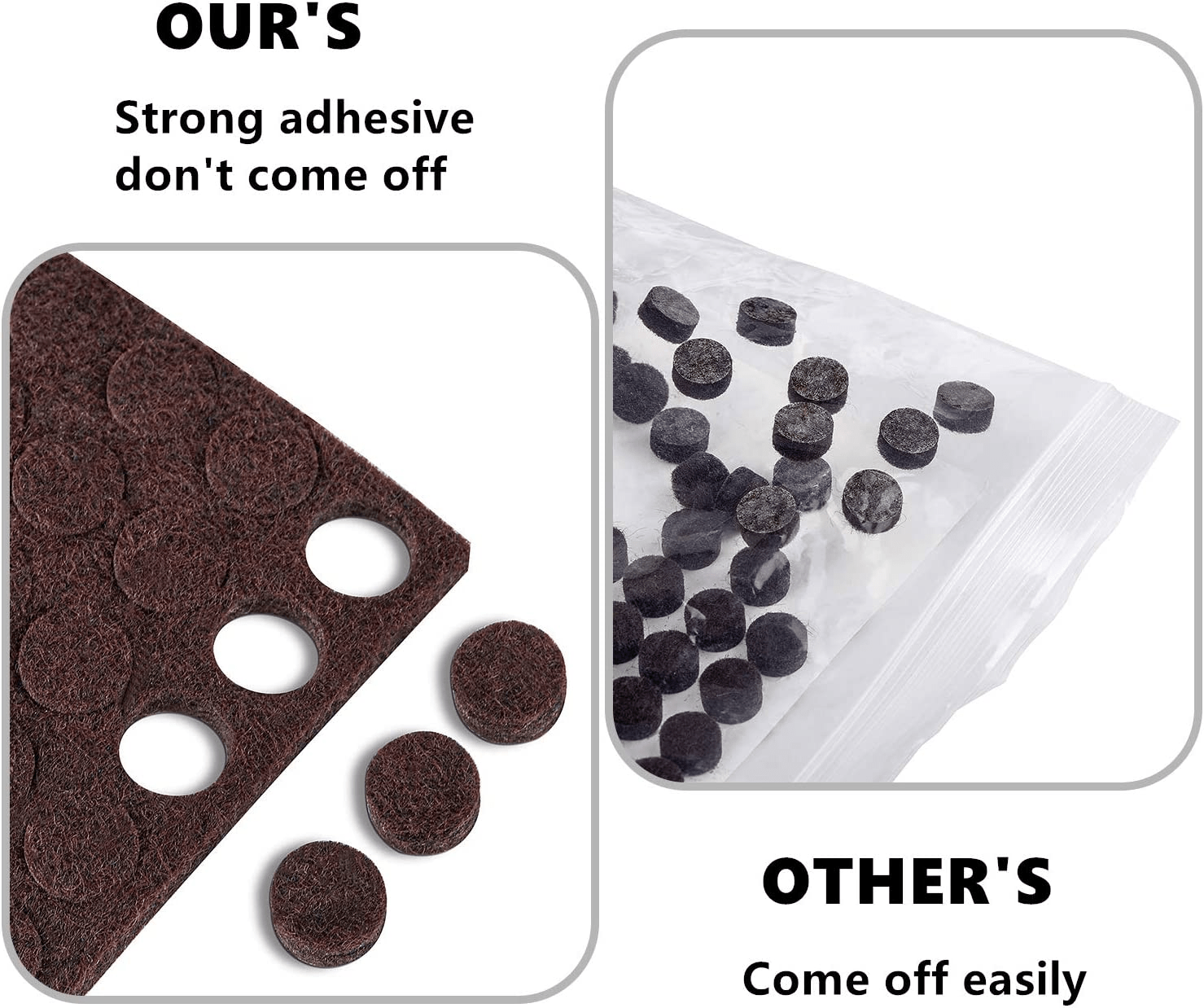 Felt Door Bumpers 100PCS SelfAdhesive Brown 3/8" eBay