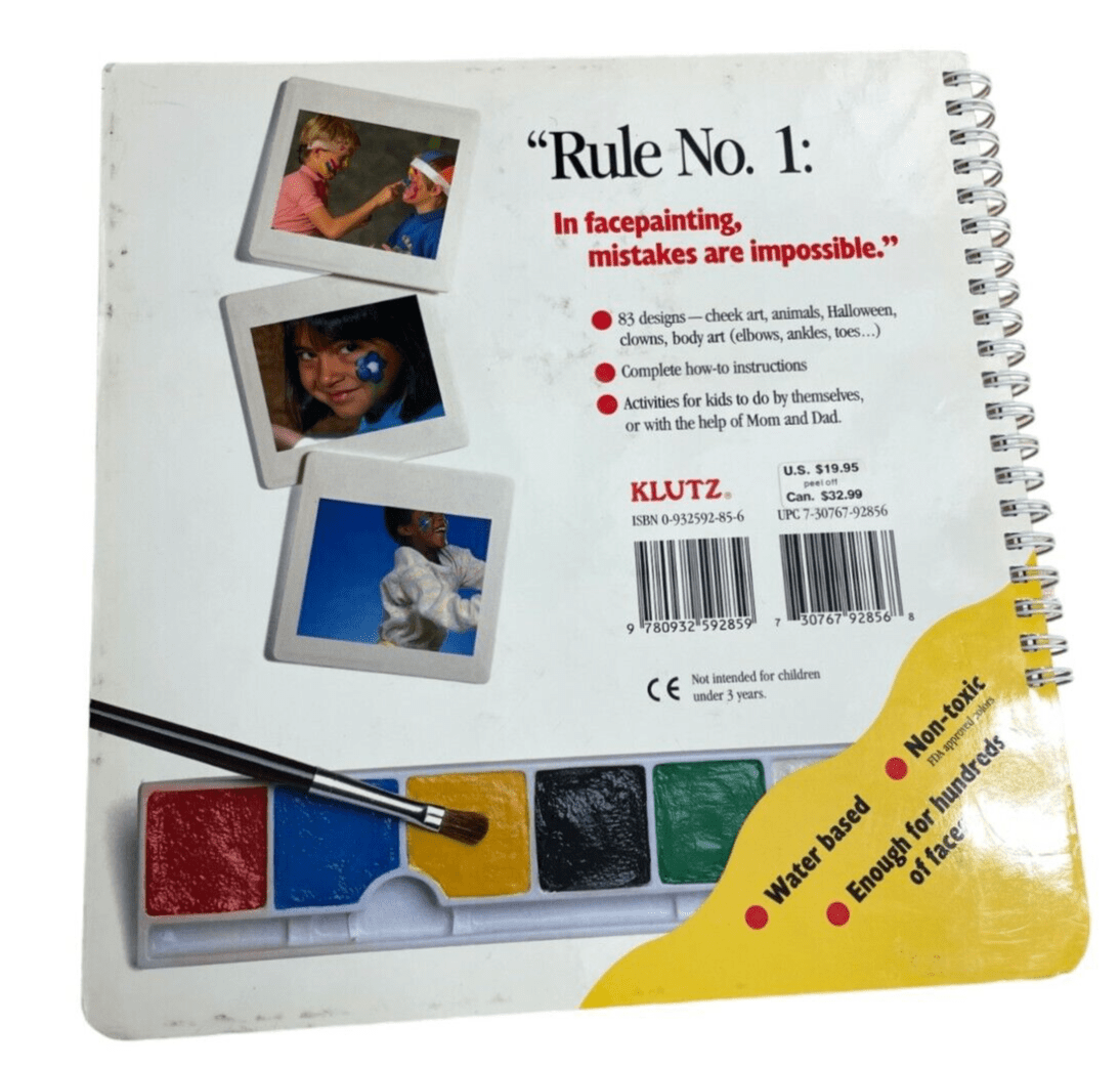 Vintage Klutz Guides Face Painting 1990 Spiral Mixed Media Book NEW