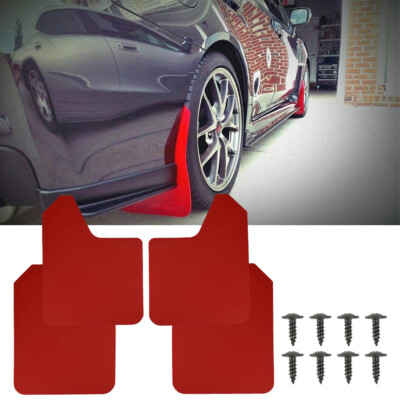 Dodge Charger SRT R/T SXT 4X Red Wide Rally Mud Flaps Splash Guards