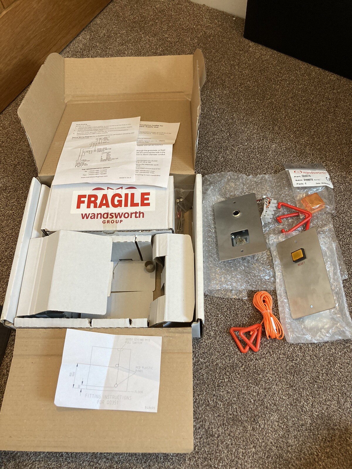 Wandsworth QD350 Stainless Steel Disabled Toilet Alarm Kit Spares (no