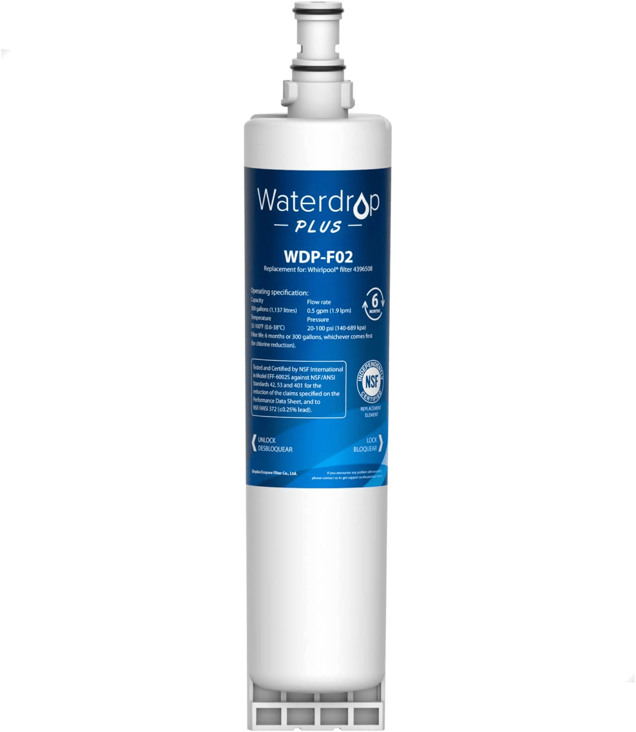 NSF Certified Water Filter Reduces PFAS, for Whirlpool Fridge Replacement eBay