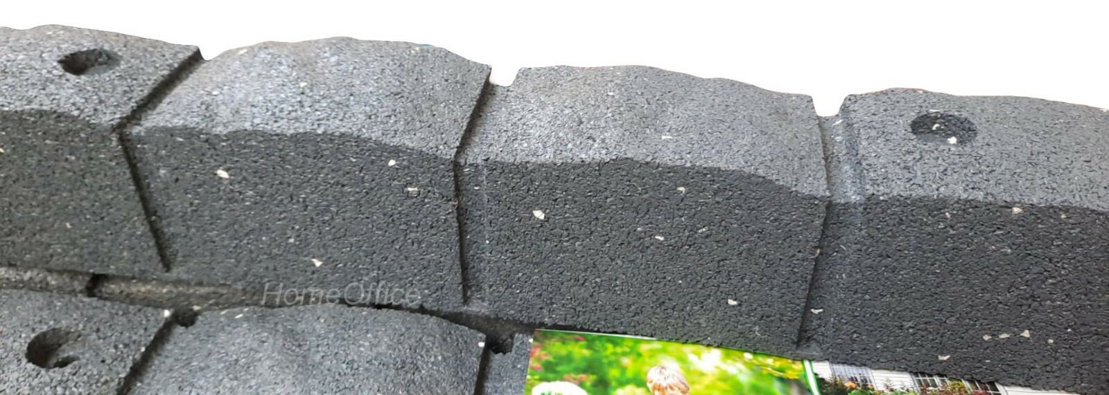 4.8M Garden Flexible Border Edging.Recycled Rubber.Grey Roman Stone. 4
