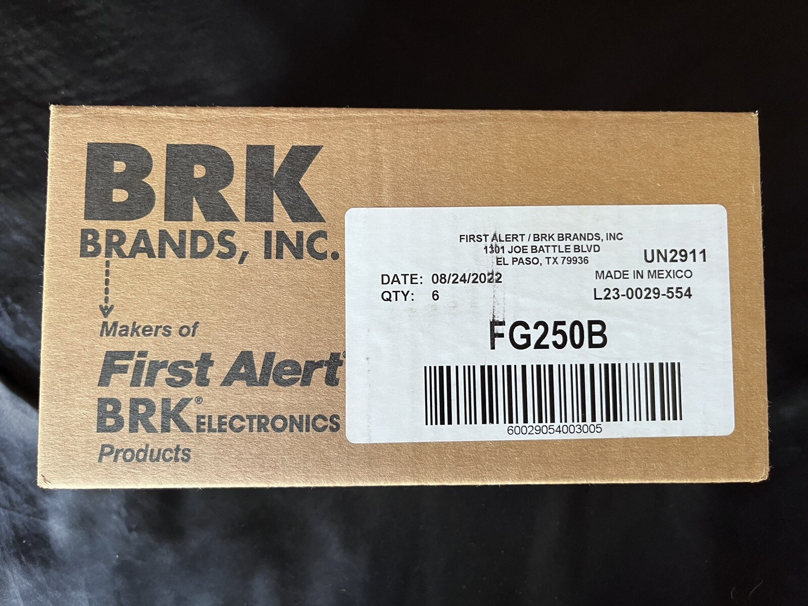 NEW BRK BRANDS SMOKE ALARMS BATTERY POWERED BOX OF 6 FG250B Free