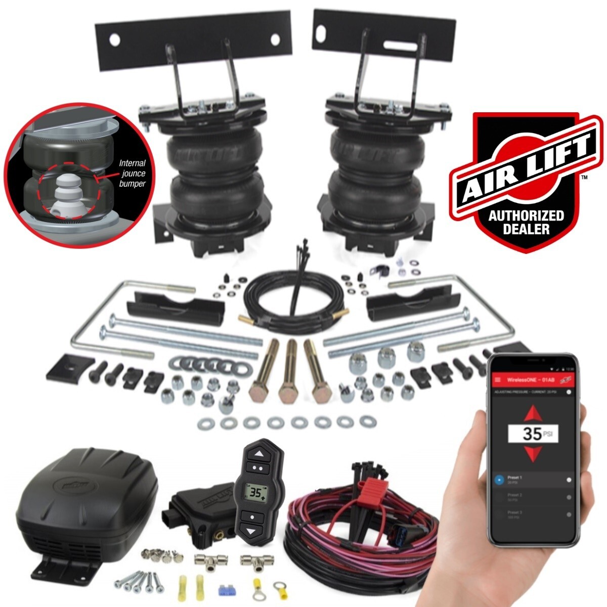 Air Lift LoadLifter 7500XL Bags w/ Wireless Air for 23 24 Ford F350 4x4