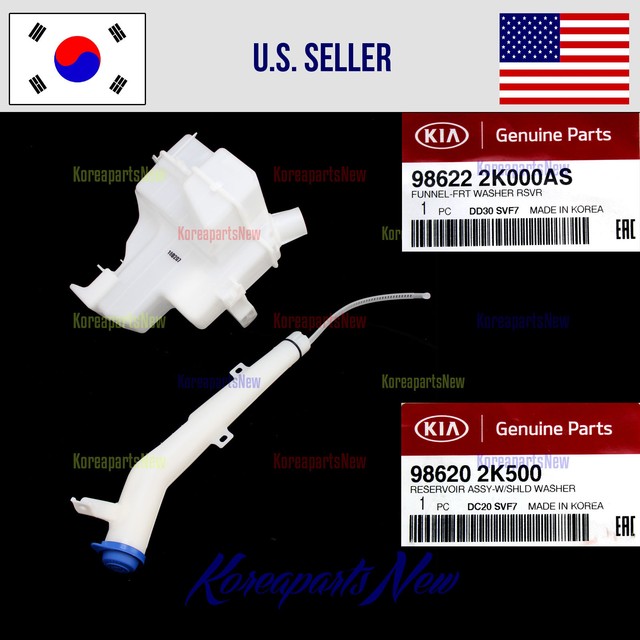 Wiper Washer Windshield Fluid Reservoir Tank + Fluid Funnel KIA SOUL