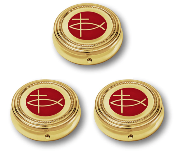 Ichthus Cross Pyx Hospital Communion Church for Hosts Gold