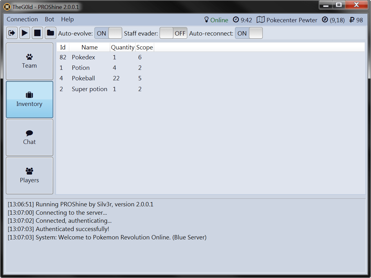 PROShine Pokemon Revolution Online bot